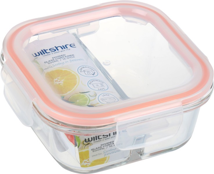 Square Glass Container with 2 Dividers 500ml - Wiltshire
