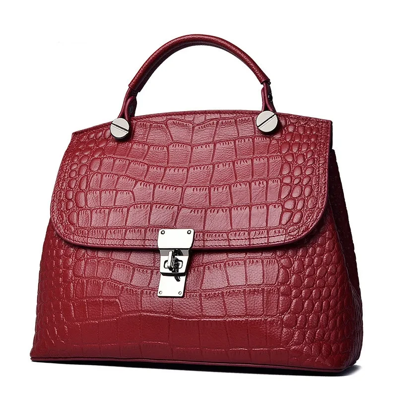 Women's First Layer Cattlehide Leather Fashion Handbag