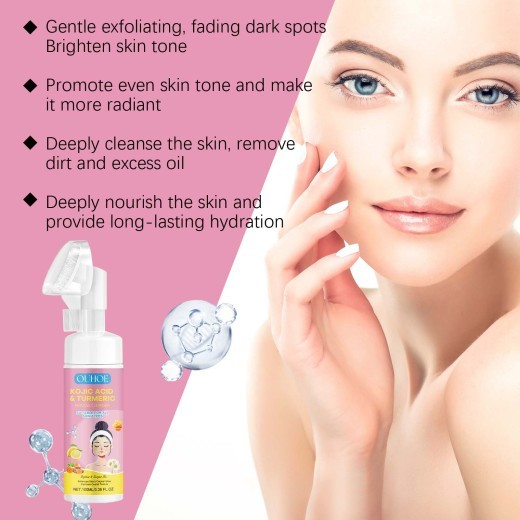 Kojic Acid Turmeric Mousse Facial Cleanser Moisturizing