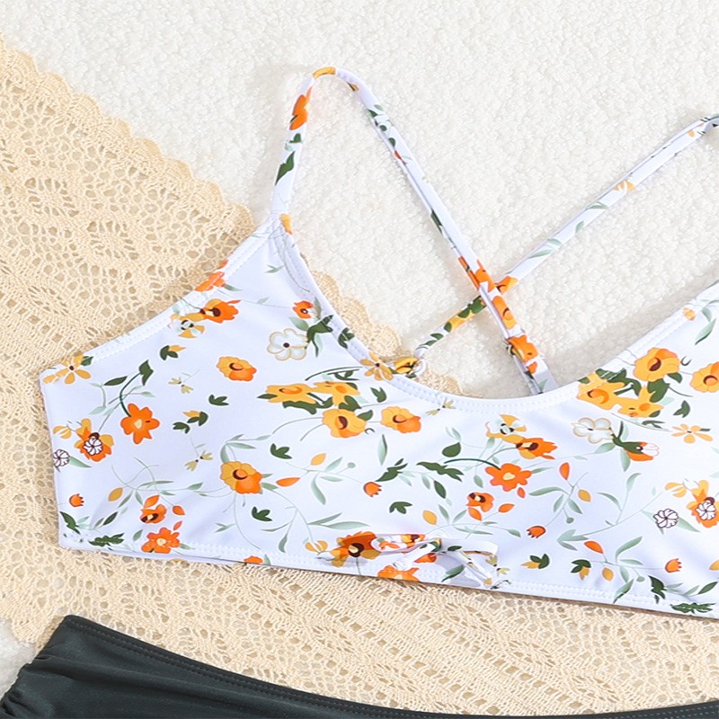 Floral Print Swimsuit For Girls