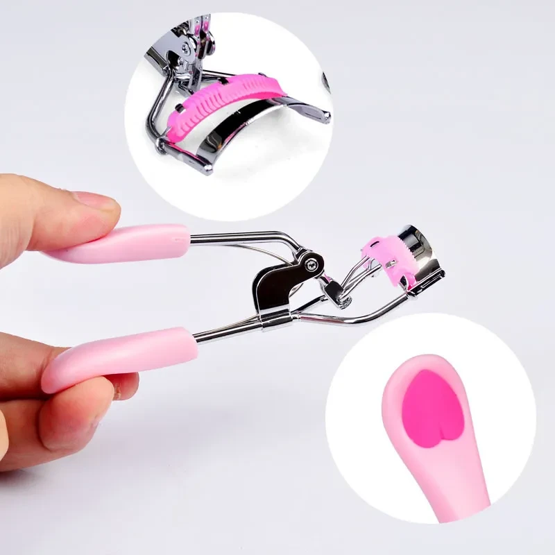 Peach Heart Handle Eyelash Curler With Comb Fan-shaped Wide Angle Edge