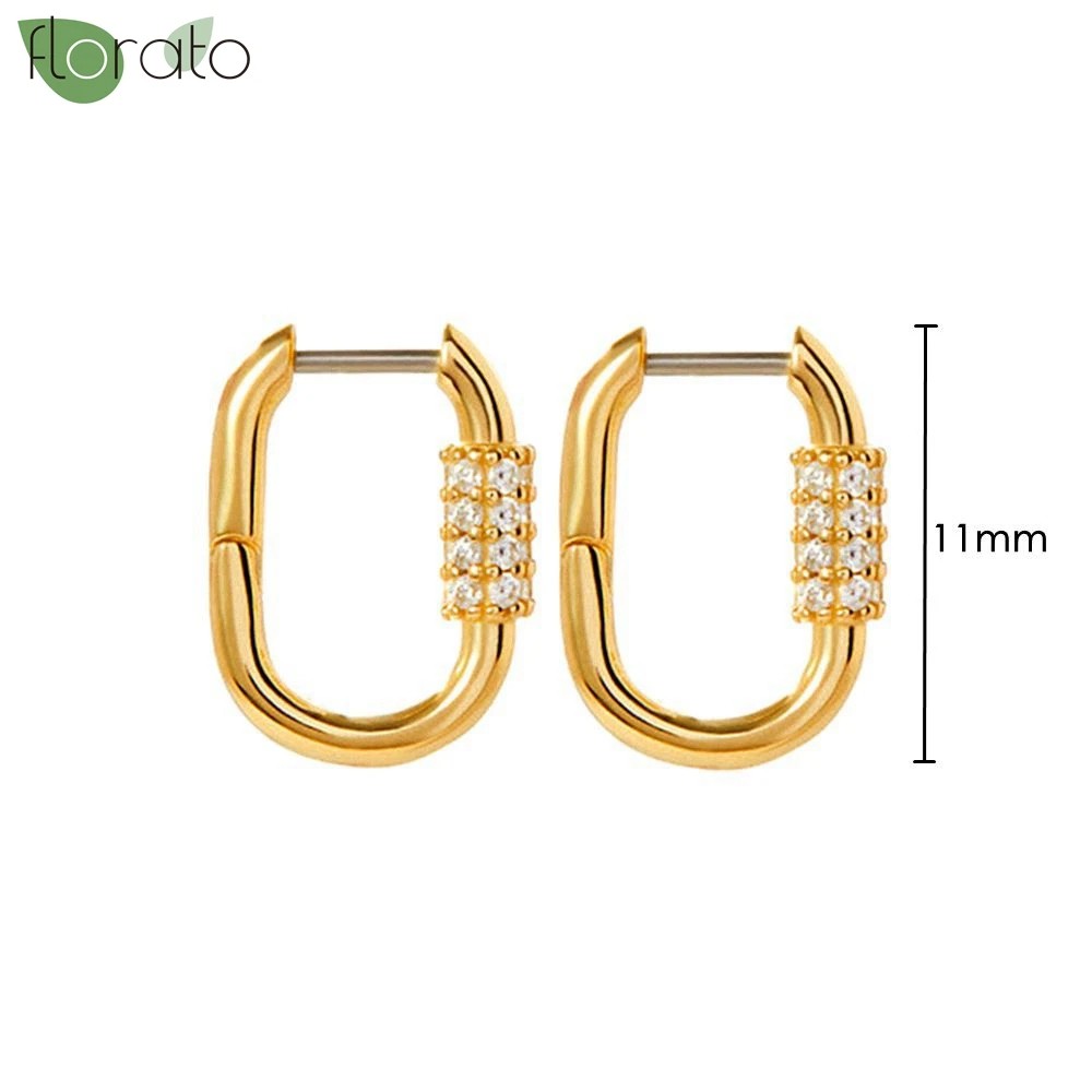 Sterling Silver Needle Minimalism 18K Gold Earrings