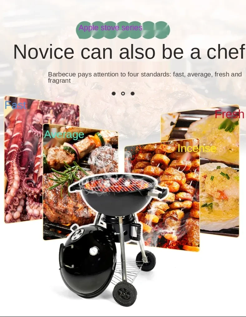 Home Outdoor BBQ Grill Portable Grill 3.5 Inch Charcoal Grill Heat Resistant Pressure Resistant Grill