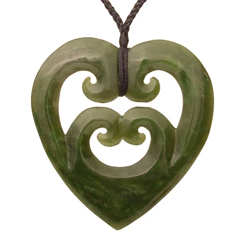 Quad Koru Heart 80mm Pendant Necklace