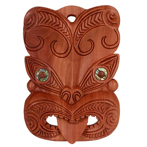 Wooden Tiki Mask Wall Hanging - Large