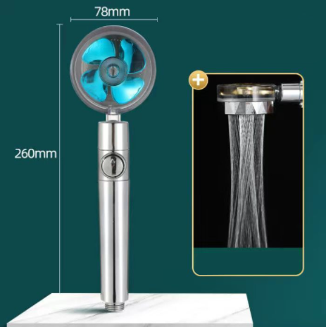 propeller driven shower head