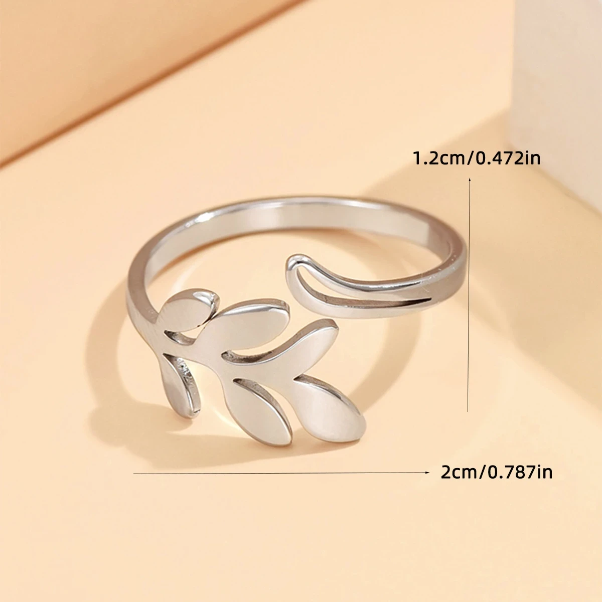 1pc Minimalist Stainless Steel Adjustable Open Ring - Leaf Design Twist Rope Unisex Jewelry for Everyday & Party Wear, Durable Elegant Fashion Accessory, Goldplated Finish, Perfect Gift for Women & Men