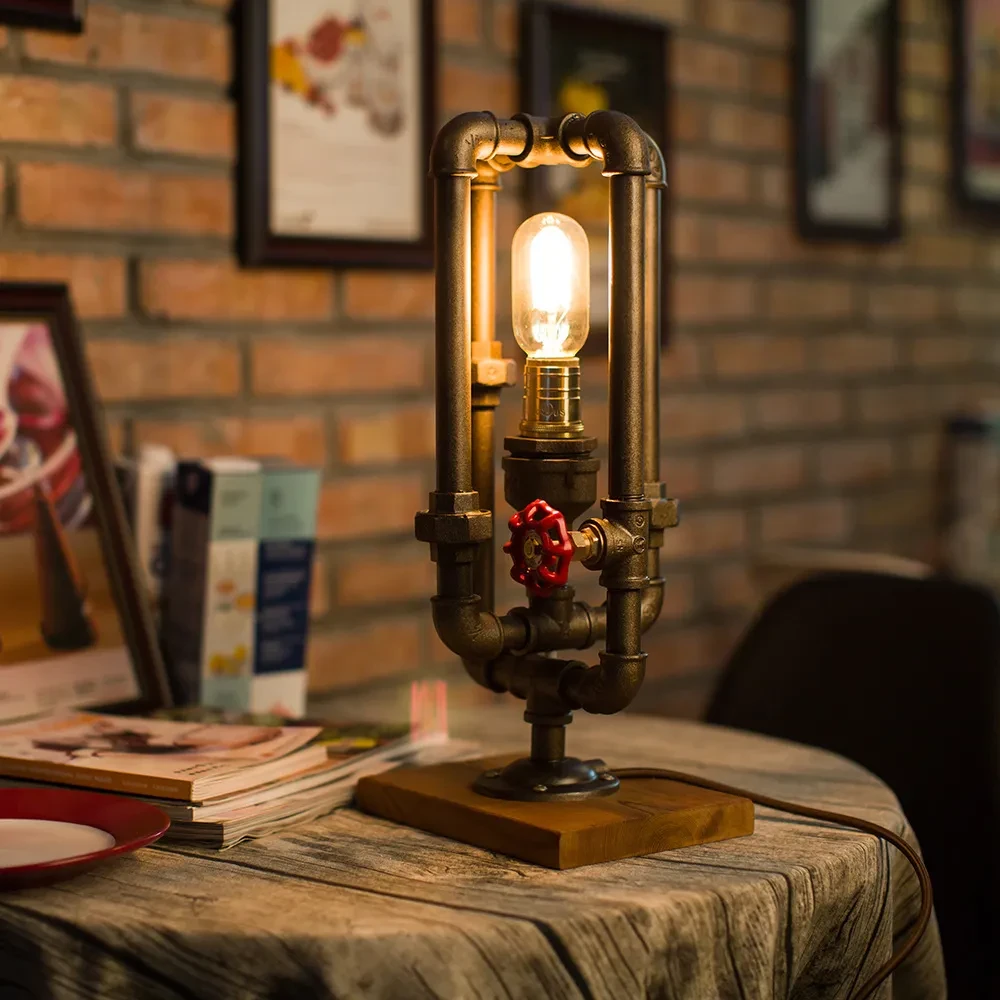 American Industrial Style Creative Desk Lamp Retro Edison Light Bulb