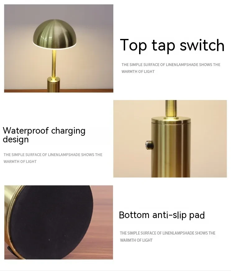 Cross-Border Led Rechargeable Bar Table Lamp Creative Mushroom-shaped Haircut Decorative Lamp Ambience Light Outdoor Restaurant And Cafe Desk Lamp