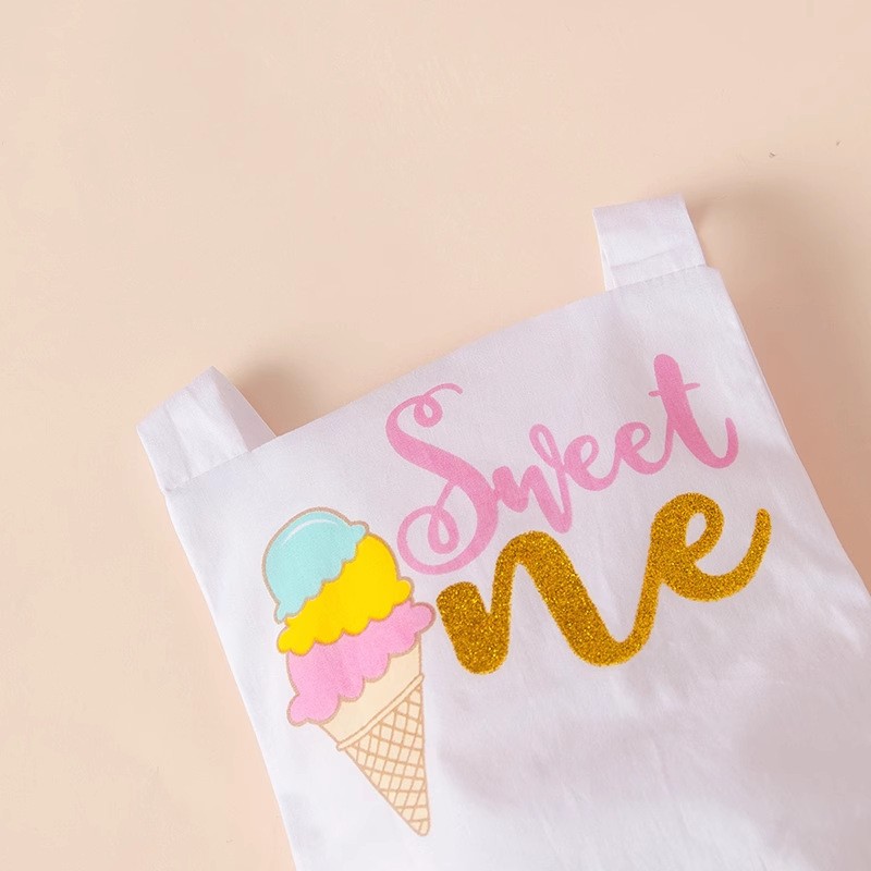 Color Ice Cream Skirt Lace-up Baby Bodysuit Triangle Rompers
