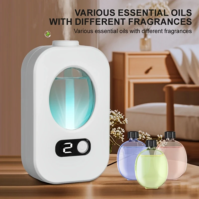 USB Rechargeable Smart Aroma Diffuser and Humidifier  Essential Oil Compatible, Quiet Mist with Night Light, Non-Waterproof, Ideal for Home, Office, Bathroom, and Toilet
