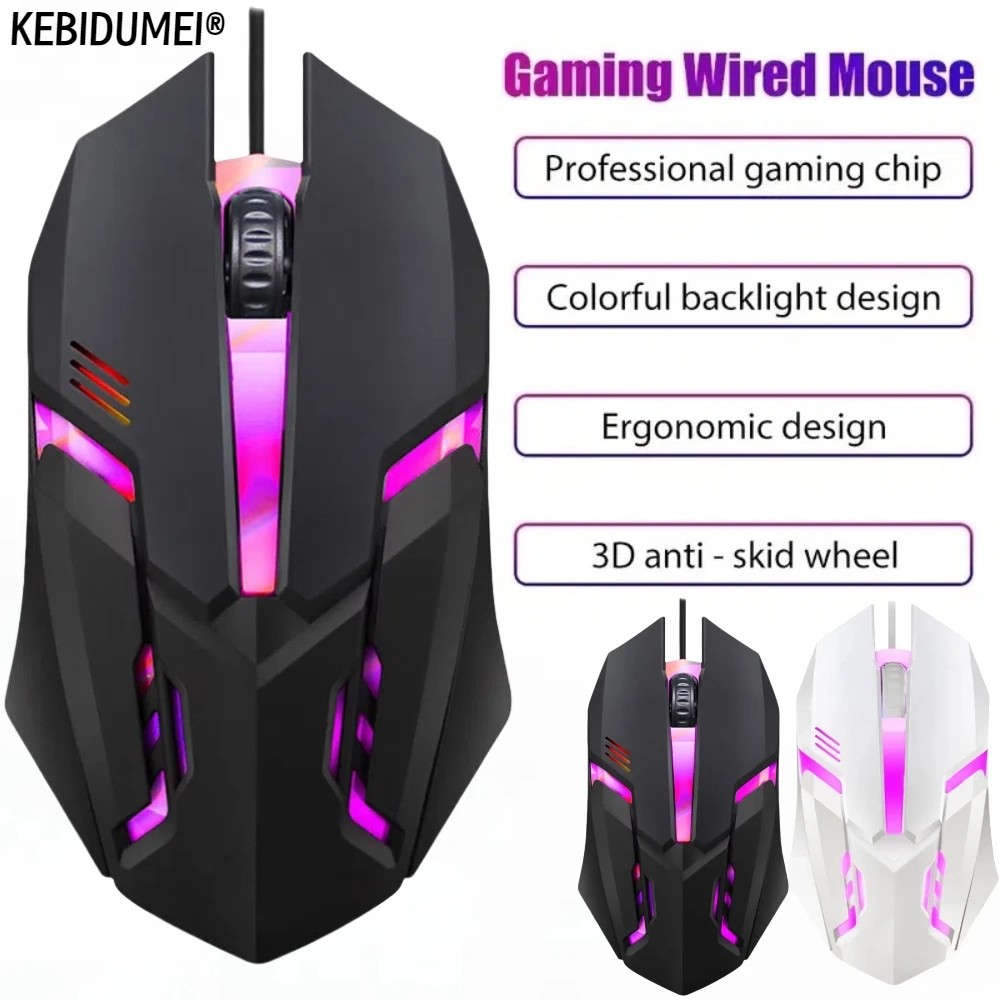 USB Wired Gaming Mouse 5000 DPI  Ergonomic, Silent, and Backlit Professional Gamer Mice