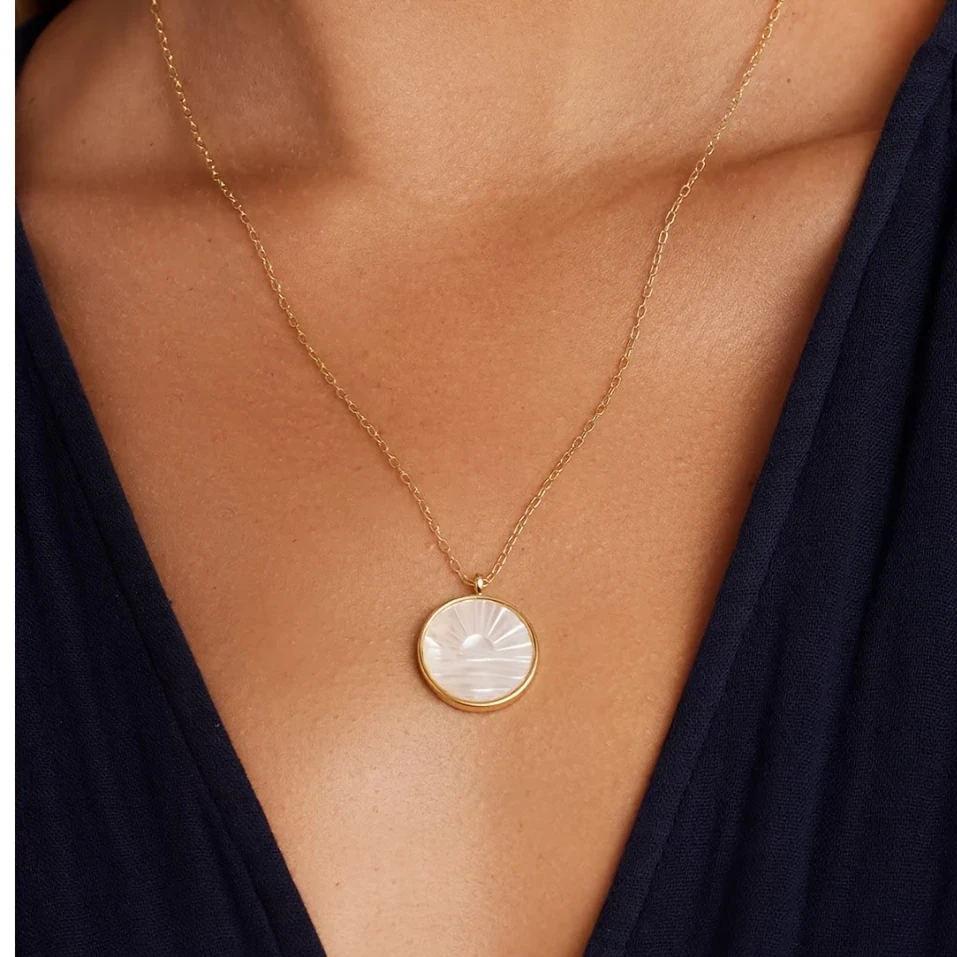925 Sterling Silver Sunset Moment Necklace  Stylish and Simple Atmosphere