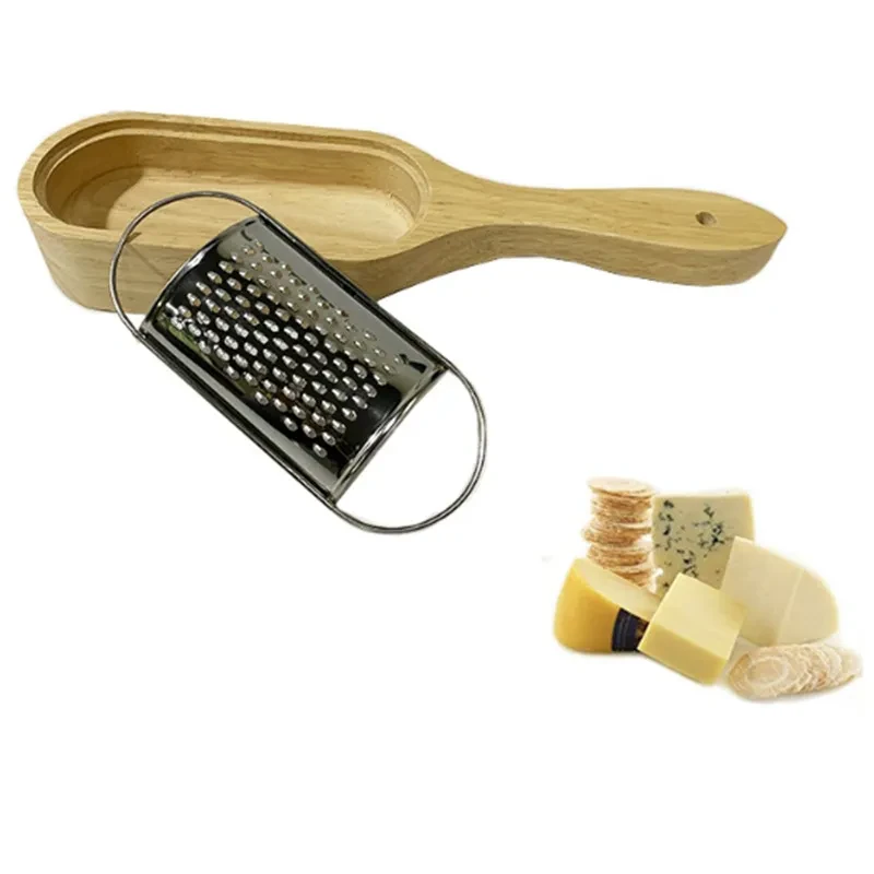 Multifunctional Rubber Wood Cheese Grating Cheese Grater