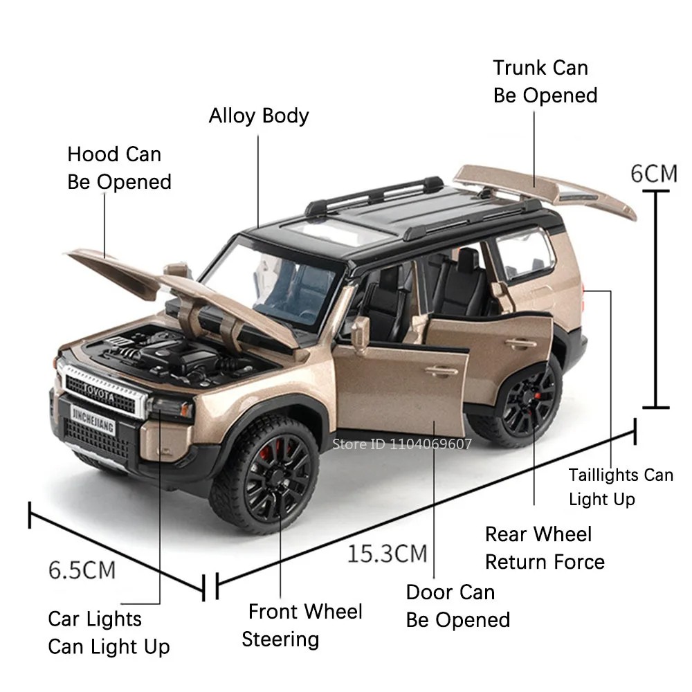 1:32 Prado SUV Car Model Toy: Detailed Alloy Die-casting Off-Road Vehicle