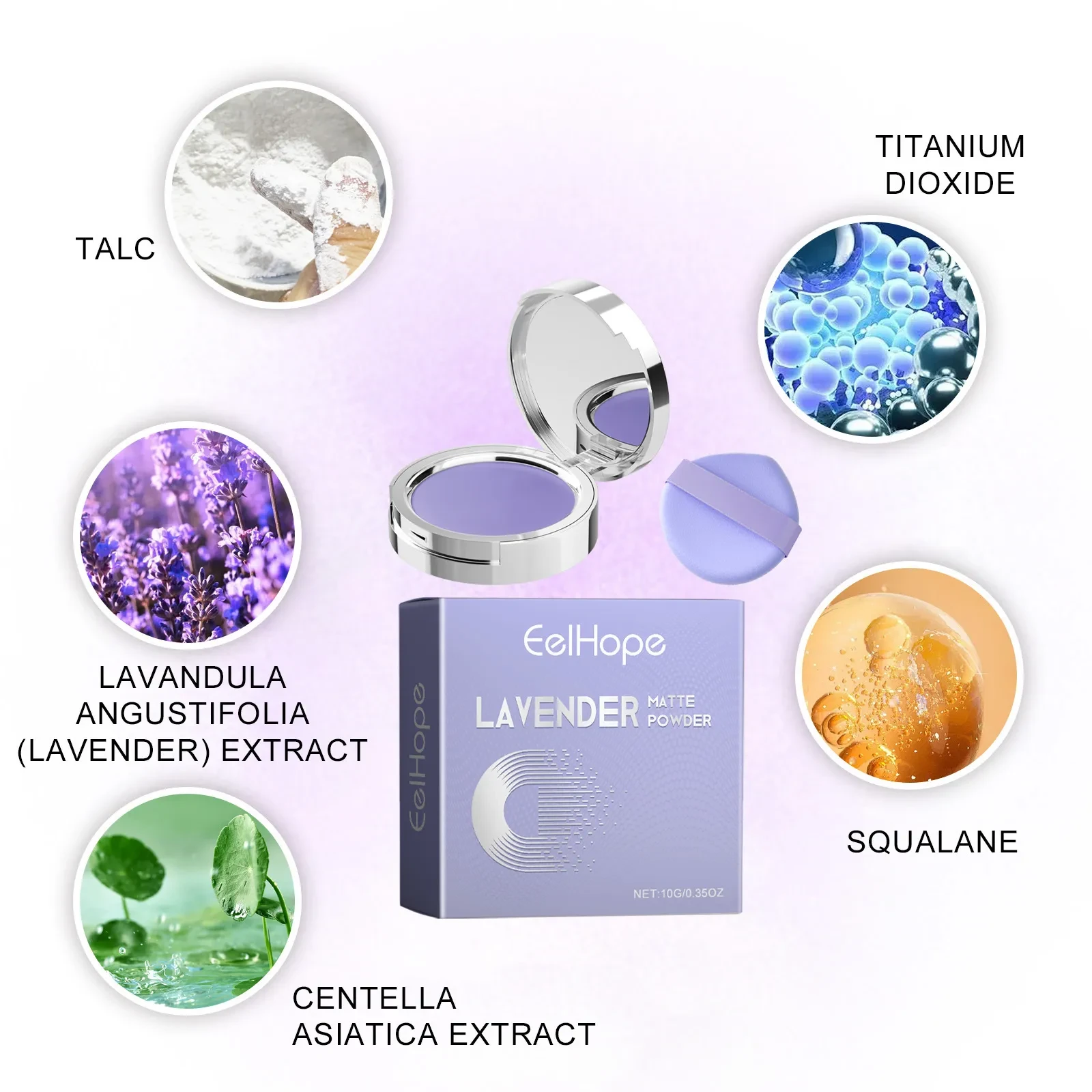 Lavender Matte Powder Matte Finish Light And Not Easy To Makeup