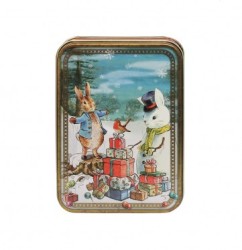 PETER RABBIT XMAS SMALL RECTANGLE TIN MIN 12