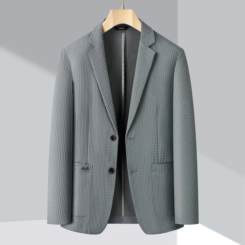 Young And Middle-aged Seamless Lightweight Breathable Casual Suit Top Gray