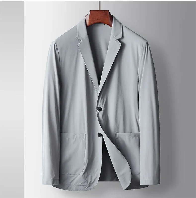 Men's Suit Lightweight Stretch Anti-wrinkle Jacket Light Gray
