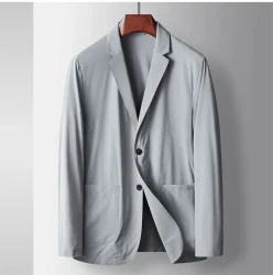 Men's Suit Lightweight Stretch Anti-wrinkle Jacket Light Gray