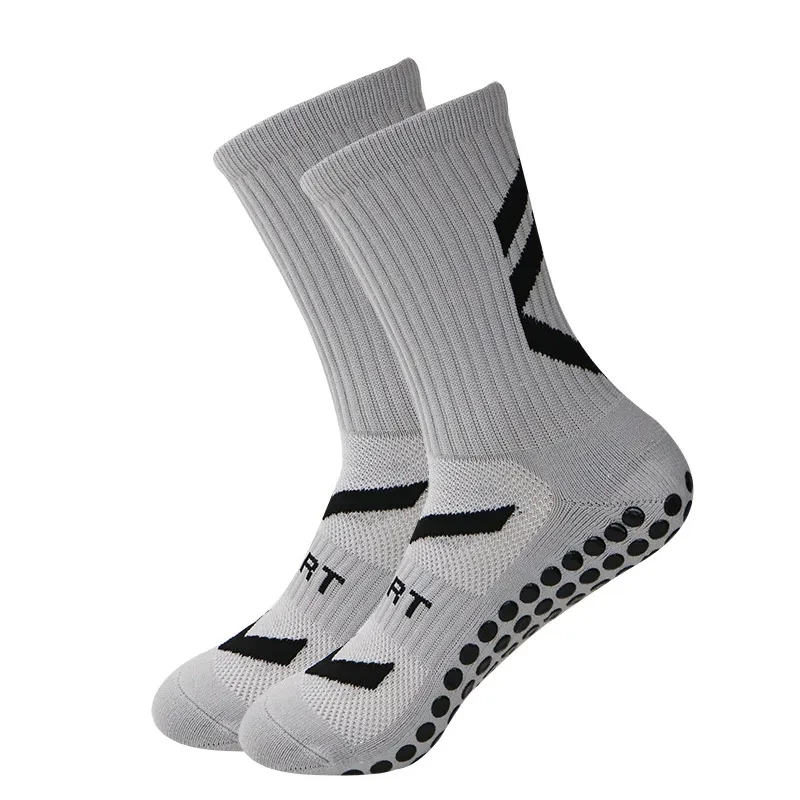 Non-slip Thickened Middle Football Shock-absorbing Wear-resistant Sports Socks Gray