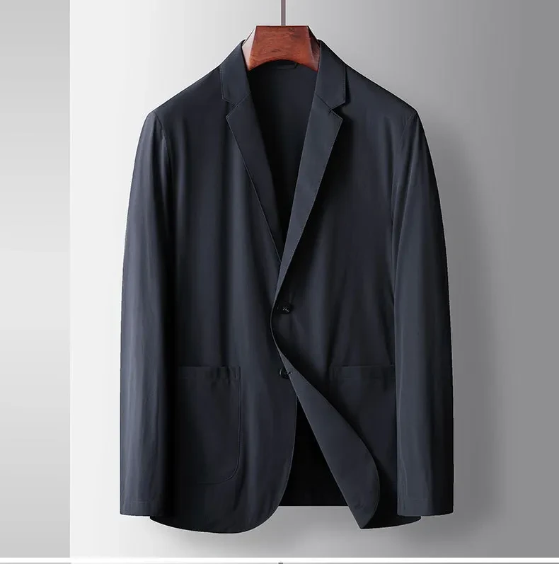 Men's Suit Lightweight Stretch Anti-wrinkle Jacket Navy Blue