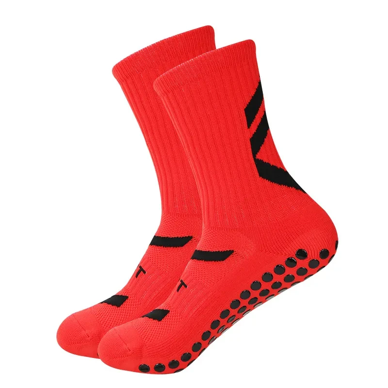 Non-slip Thickened Middle Football Shock-absorbing Wear-resistant Sports Socks Red