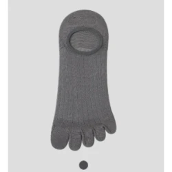 Modal Cotton Five-finger Ultra-thin Breathable Boat Socks Dark Gray