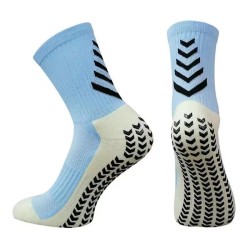 Men's Mid-calf Athletic Socks Socks For Running Non-slip Silicone Thickened Arrow Sky Blue