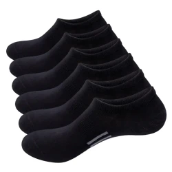 Pure Cotton Breathable Summer Thin Tight Invisible Male Socks Black