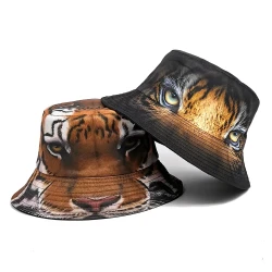 Positioning Tiger Pattern Bucket Hat European And American Outdoor