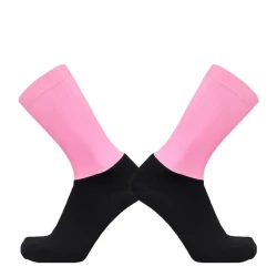 Men's And Women's Non-slip Silicone Cycling Socks Pink Black