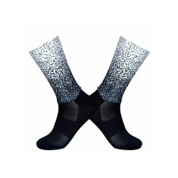 Men's And Women's Non-slip Silicone Cycling Socks Spot Black And White