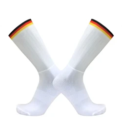 Men's And Women's Non-slip Silicone Cycling Socks Striped Black And Yellow