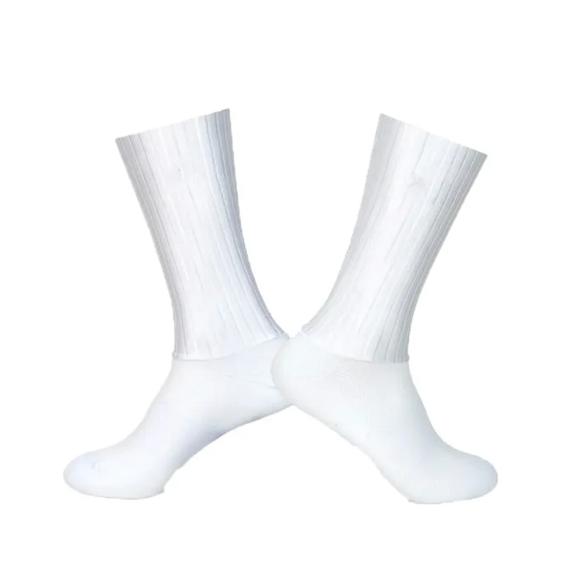 Men's And Women's Non-slip Silicone Cycling Socks White