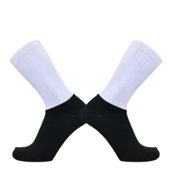 Men's And Women's Non-slip Silicone Cycling Socks White And Black