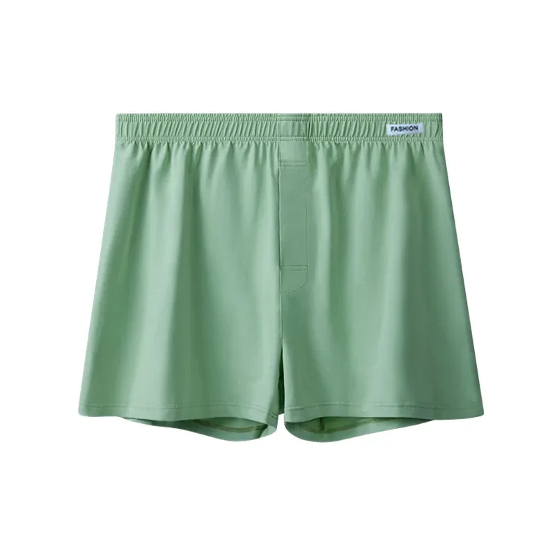 Men's Pajama Pants Boxer Large Trunks Loose Breathable Underwear Hole Green