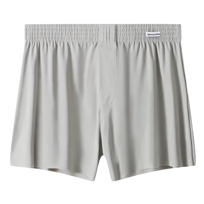 Men's Ice Silk Underwear Plus Size Loose Boxer Light Gray