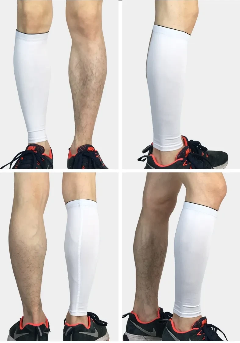 Football Calf Protection Running Knee Protection Leg Cover White