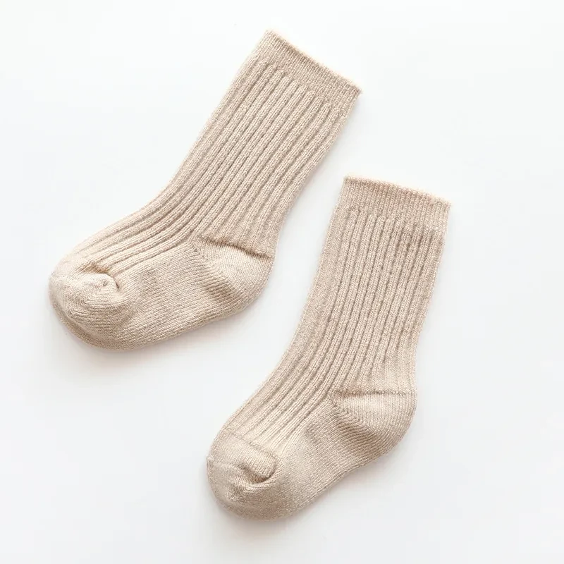 Autumn And Winter New Fleece Thickening Children's Socks Khaki
