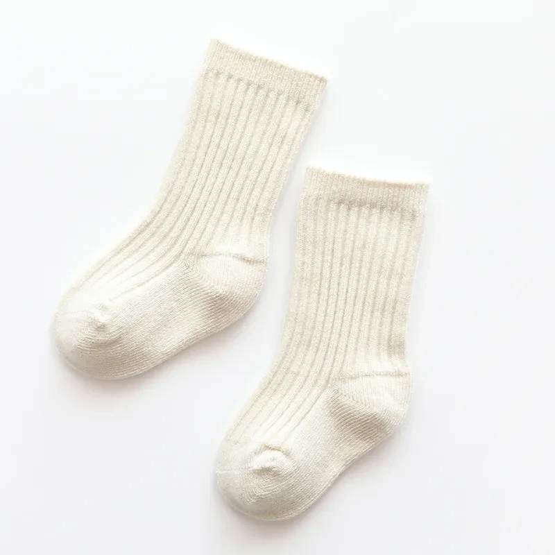 Autumn And Winter New Fleece Thickening Children's Socks White