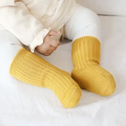 Autumn And Winter New Fleece Thickening Children's Socks Yellow