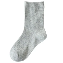 Children's Black Tube Socks White Student Cotton Middle-aged Boy Grey