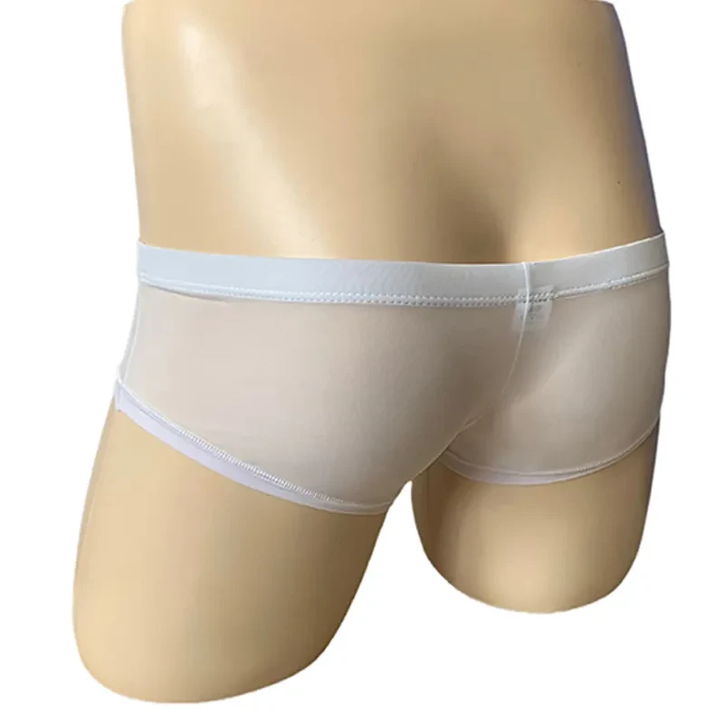 Semitransparent Ice Silk Men's Boxer Shorts White