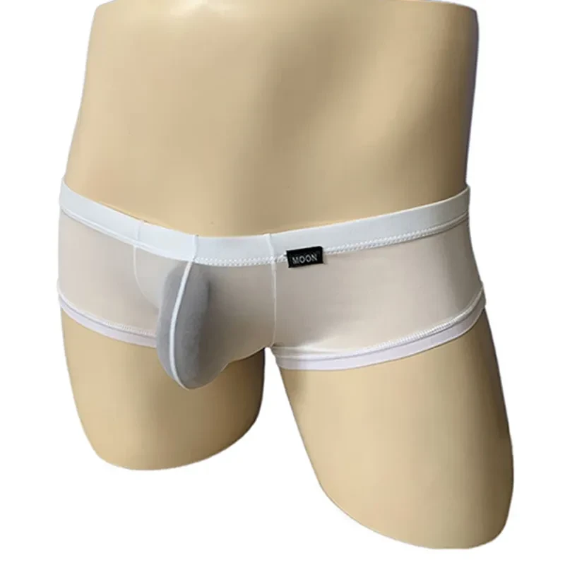 Semitransparent Ice Silk Men's Boxer Shorts White