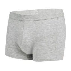 Men's Underwear Solid Color Boxers Breathable U Convex Light Gray