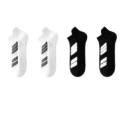 Men's Sports Shock Absorption Anti-skid Anti-sweat Deodorant Socks For Running Black And White