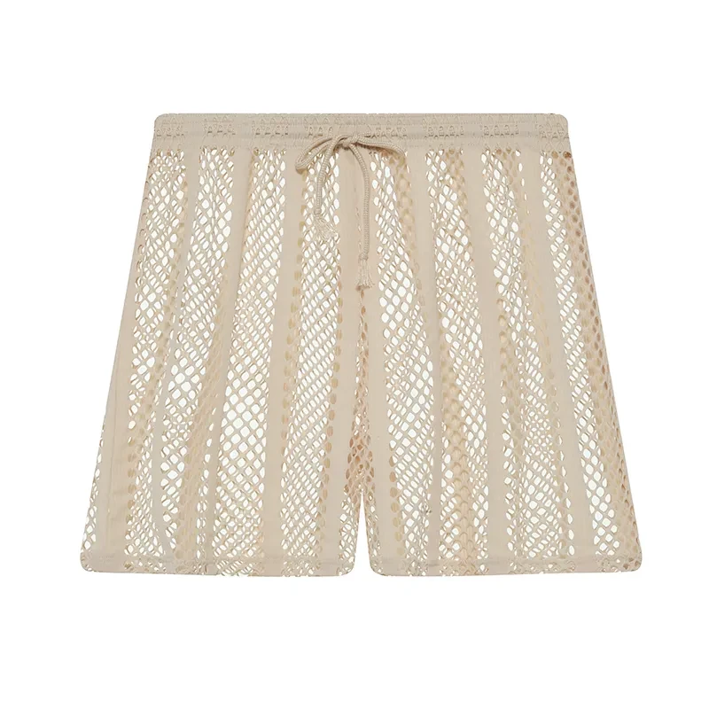 Men's Mesh Casual Breathable Workout Shorts Apricot