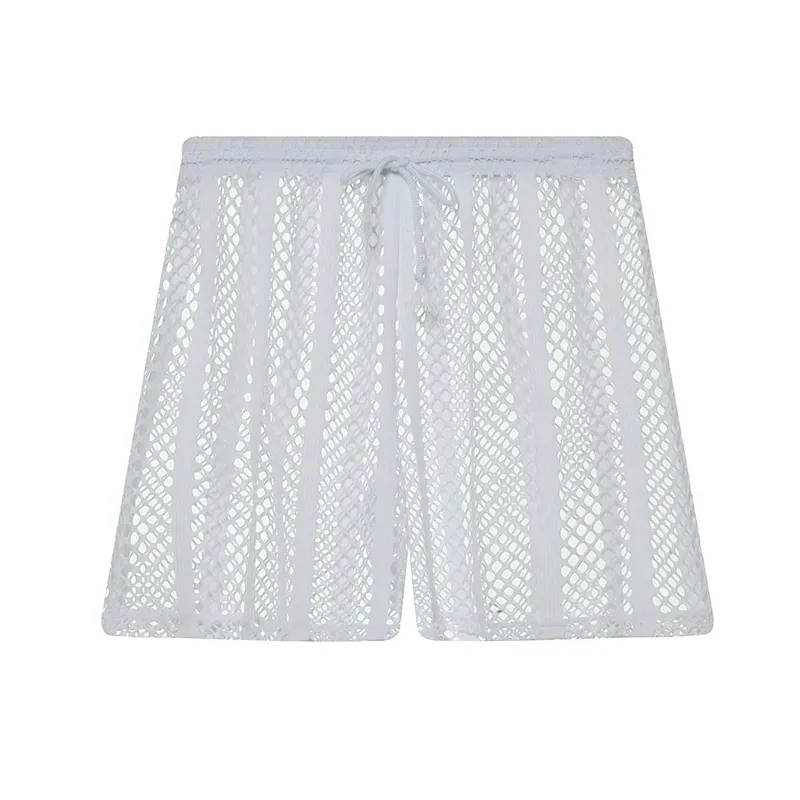 Men's Mesh Casual Breathable Workout Shorts White