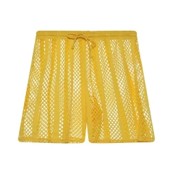 Men's Mesh Casual Breathable Workout Shorts Yellow